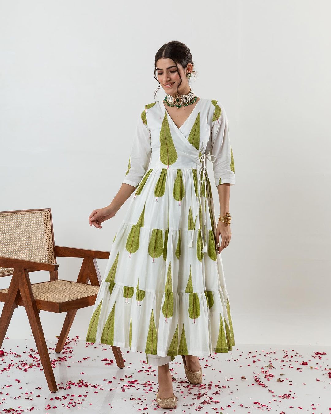 MT Angrakha Style Printed Cotton Kurti With Bottom Dupatta Wholesale Shop In Surat